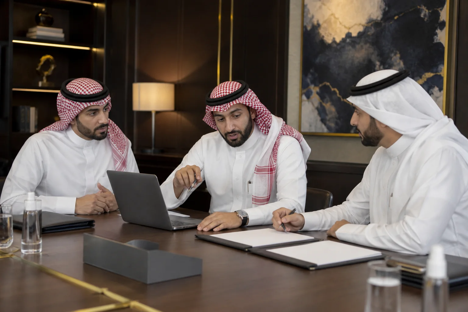 رجال سعوديون يراجعون تقييم حصة شريك واتفاق التخارج
